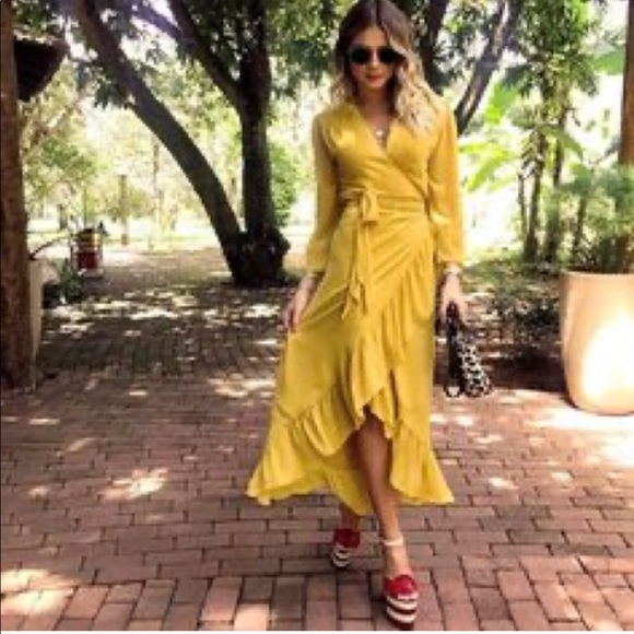 Iorane Dress Wrap Mustard - Picture 3 of 11